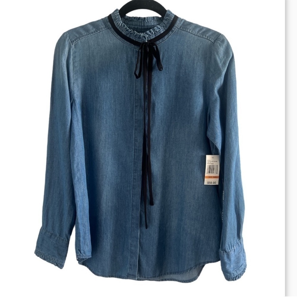 Kensie Chambray Maysen Denim Top